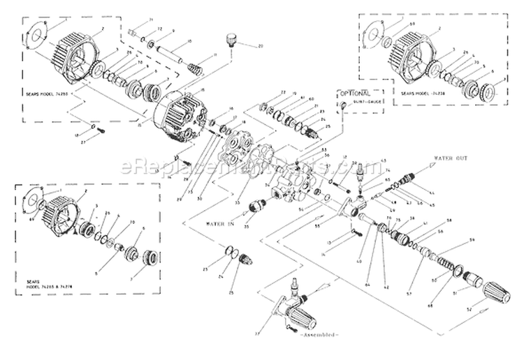 Page D Diagram and Parts List for 0504-0  Briggs and Stratton Pressure Washer